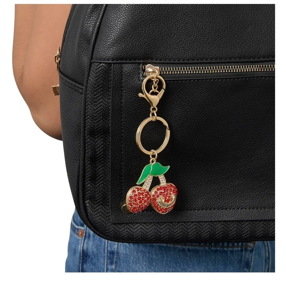 NWT Juicy Couture Cherry 🍒 Pave Charm Keychain